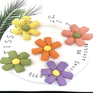 New cotton-filled fabric sunflower DIY six-petal flower accessories clothing accessories hair accessories shoes and hats bag accessories