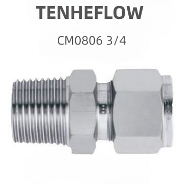 TENHEFLOW 不锈钢外丝直接管件接头CM0806 3/4卡套螺纹接头