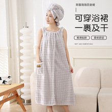 芙蓉泡泡百变裙新款可穿式浴巾浴袍澡堂女可裹澡巾珊瑚绒浴裙批发