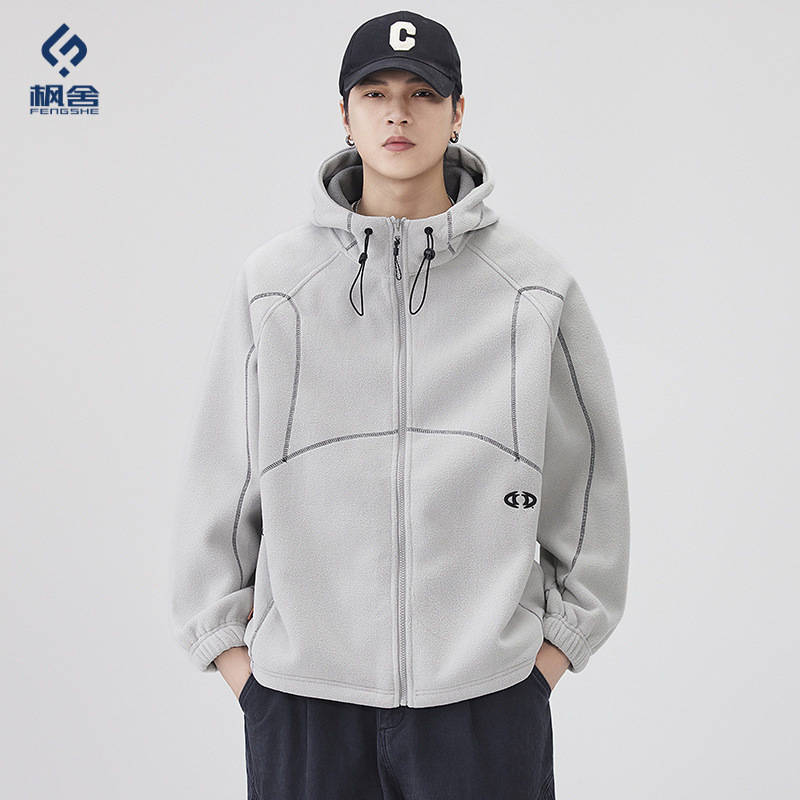 Fengshe Men's Clothing / Polar Fleece Jacket Winter Vintage Casual Cotton Coat Loose Thick Warm Hooded Jacket Fengshe Men's Clothing / Polar Fleece Jacket Winter Vintage Casual Cotton Coat Loose Thick Warm Hooded Jacket