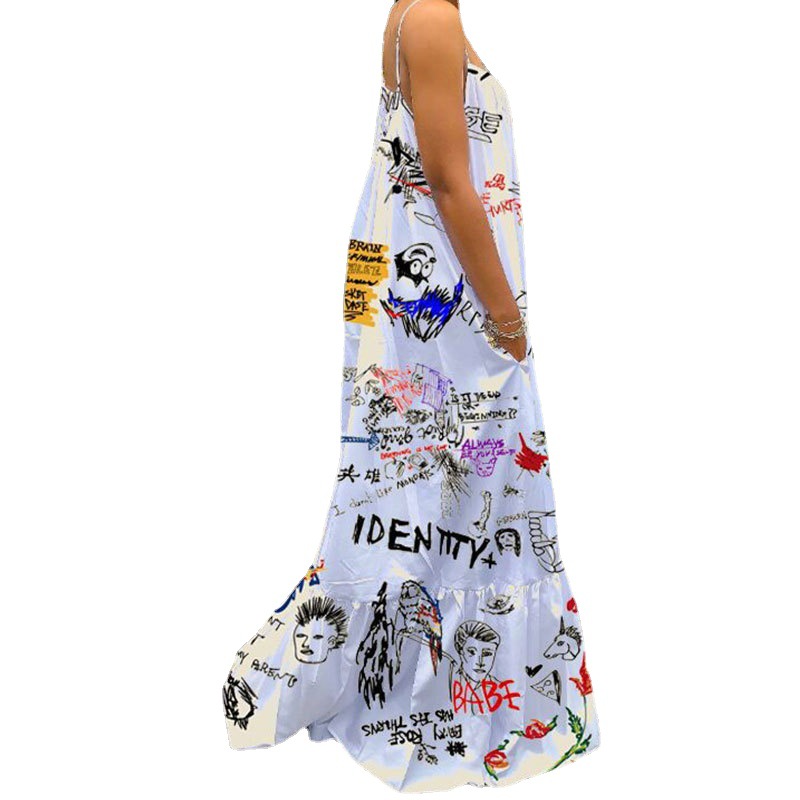 Vestido Largo Casual de Verano 2025, Estilo Europeo y Americano, Cuello en V, Sexy, Retro, Estampado, para Mujer, Amazon image 6