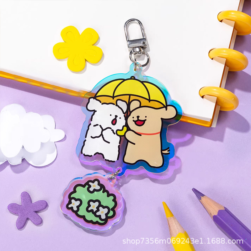 Creative and Aesthetically Pleasing Acrylic Keychain Pendant Customization, Cartoon Cute Keyring, Student Backpack Small Pendant
