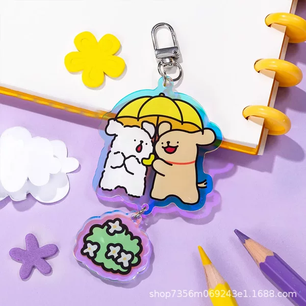 Creative and Aesthetically Pleasing Acrylic Keychain Pendant Customization, Cartoon Cute Keyring, Student Backpack Small Pendant