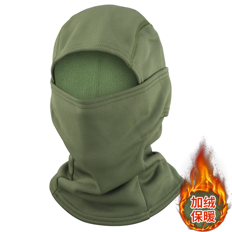 Camuflaje más capucha de terciopelo máscara de ciclismo al aire libre escalada sombrero a prueba de frío máscara táctica cálida protección contra el frío en invierno transfronterizo