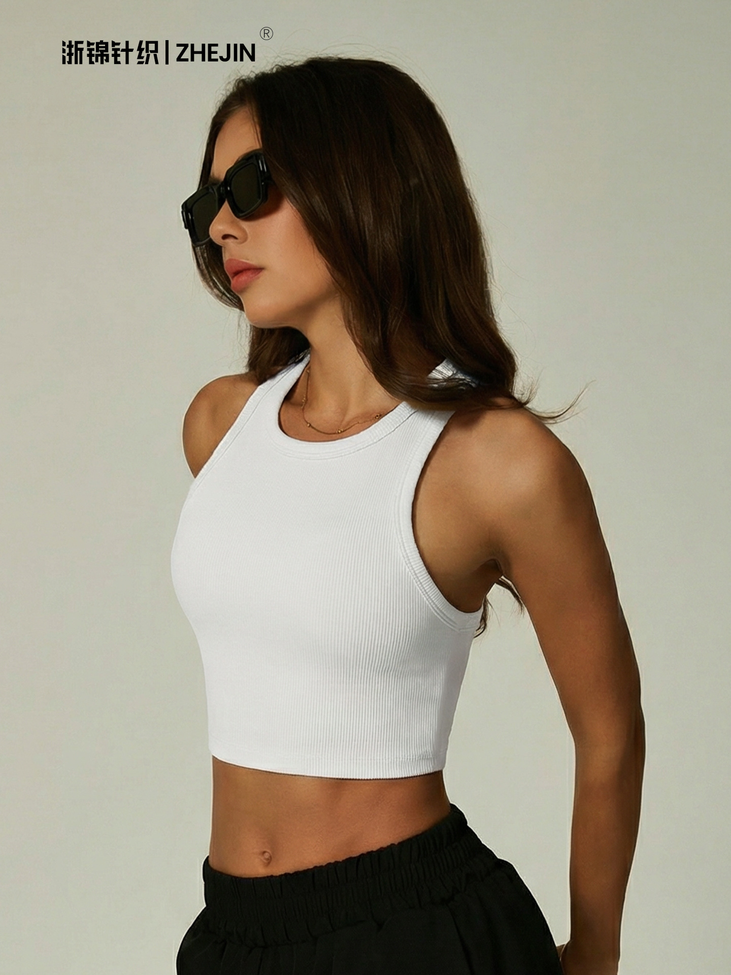 Europa y los Estados Unidos cruzaron la frontera chaleco deportivo de rosca de hombro corto para mujeres camisas en forma de I ajustadas y delgadas sin mangas con ropa de yoga