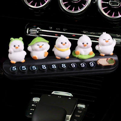 Nömrəli dayanma kartı — Cars, Car-Mounted Mobile Phone Number Plate - big-orange-italian-5-combinations-of-lotus-leaf-ducks-black-free-aromatherapy-stick-number