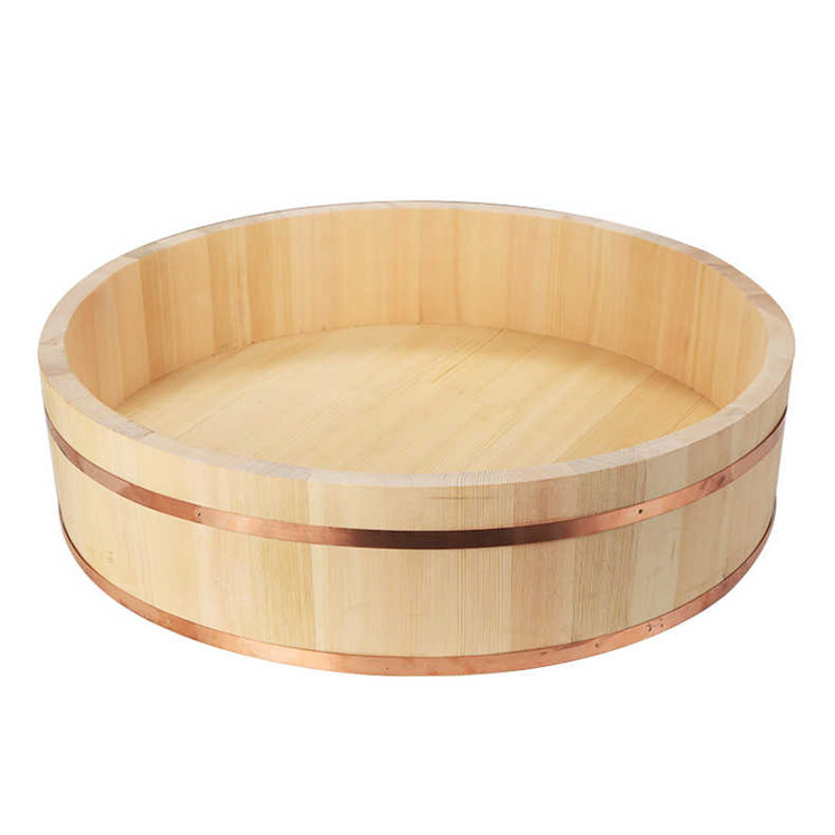 Estilo japonés de madera olla bibimbap Cubo de madera vajilla vinagre arroz sashimi arroz al vapor olla de arroz olla de cocina de madera Sushi Bibimbap olla