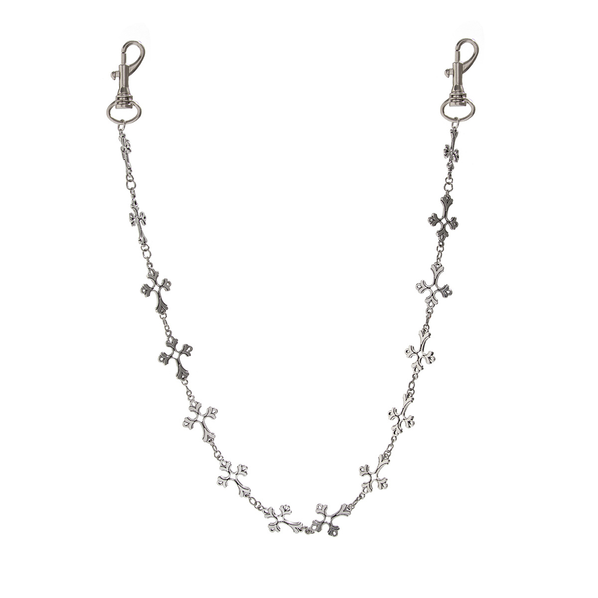 Metal Jeans Belt Men Hip Hop Niche High-end Men's Cross Waist Chain Accessory_voghion.com