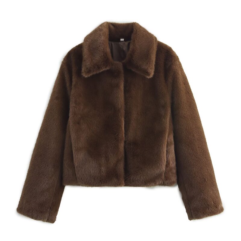 Foreign trade factory women's wholesale. European and American fashion temperament fluffy jacket coat Amazon AliExpress cross-border electricity