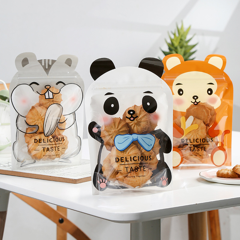 儿童节卡通糖果自立自封袋雪花酥奶枣牛扎糖饼干棒棒糖奶棒包装袋