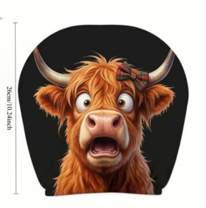 Polyester Fabric Car Headrest Cover with Funny Print, "Laugh Until Your Stomach Hurts" Design, Universal for Car Interiors, Does Not Shrink in All Seasons