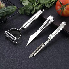 キッチンステンレス鋼双頭ピーラーアップルピーリングナイフジャガイモの皮むき器3点セットキッチン野菜と果物のスクレーパー