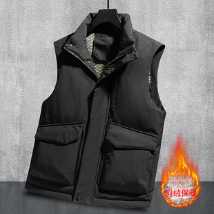 Boutique winter 90% down vest explosions for men and women warm couple stand collar down vest waistcoat loose