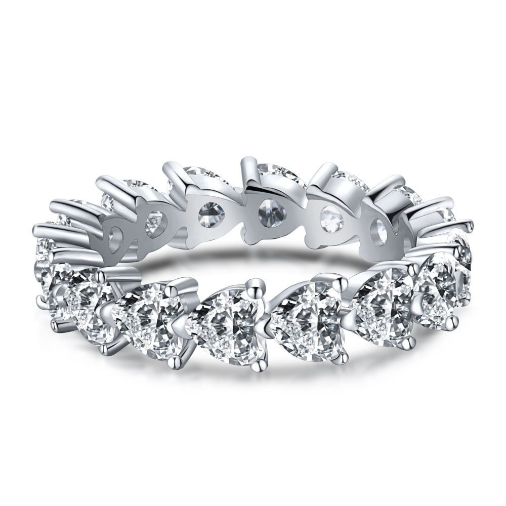 Set anillo de compromiso oval en plata de ley 925 apilable_voghion.com