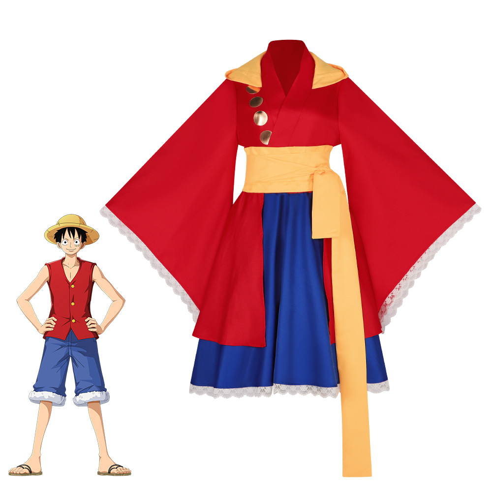 海賊王cos服路飛索隆二創同人洛麗塔和服裙cosplay角色同款表演服