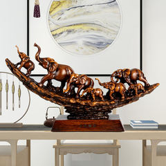 Modern minimalist wooden elephant sculpture for living room, entryway bar cabinet, resin home decoration, corporate opening and relocation gift