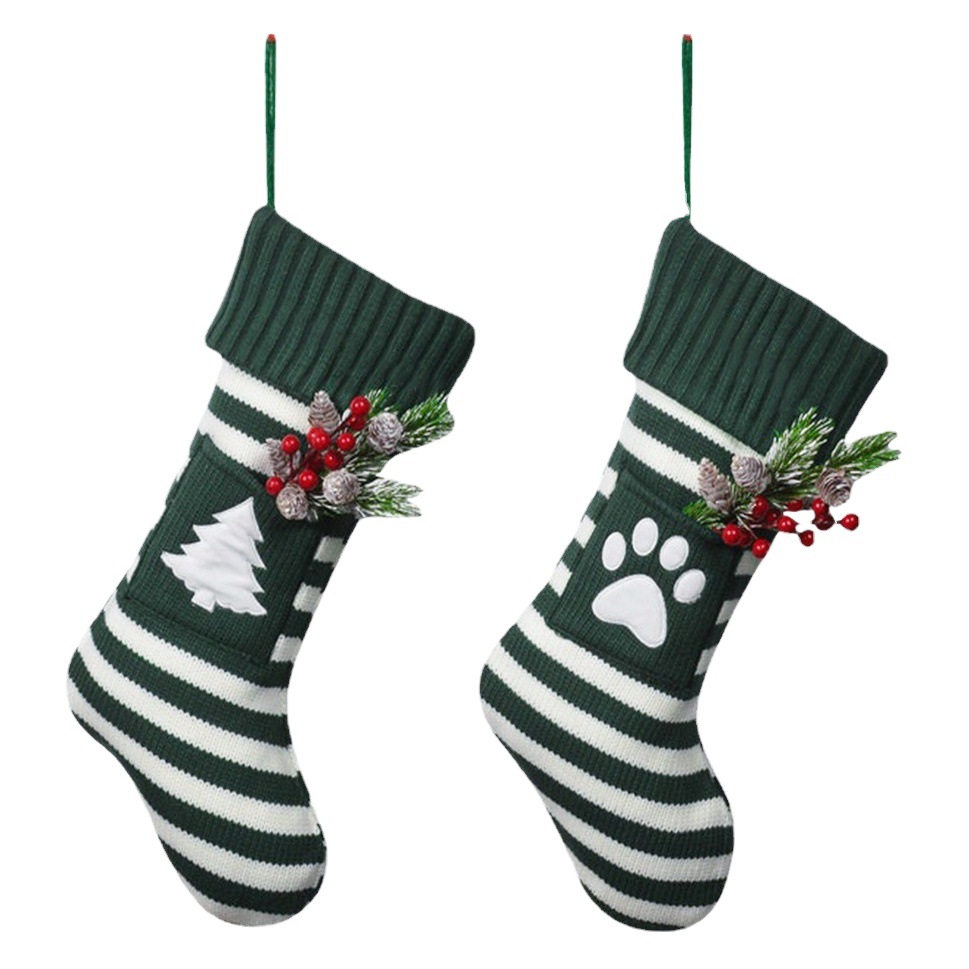 Amazon transfronterizo nueva Navidad mascota gato perro Navidad calcetines de punto bolsa de regalo calcetines de Navidad regalos de Navidad