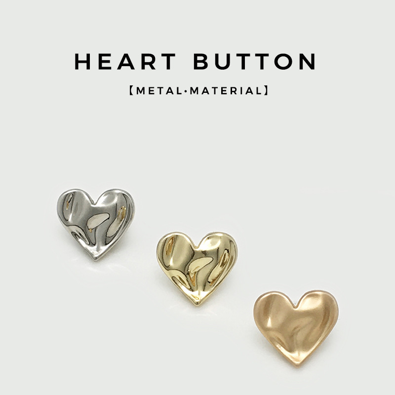 Love Metal Buckle Concave and Convex Heart-shaped Button Top Women's Cardigan Button Coat Button Casual Outwear Suit Button Love Metal Buckle Concave and Convex Heart-shaped Button Top Women's Cardigan Button Coat Button Casual Outwear Suit Button