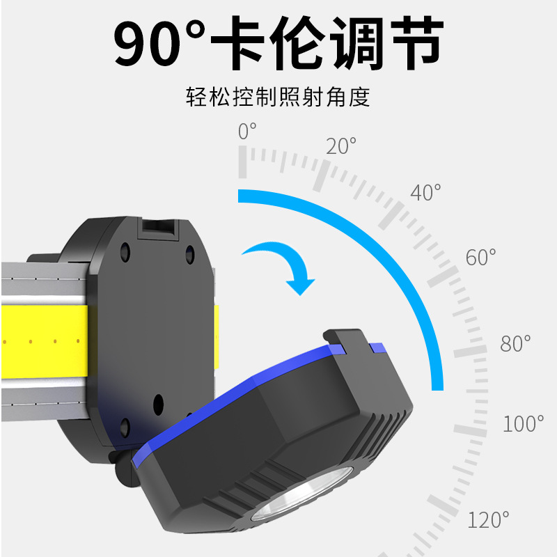 Transfronterizos COB Headlight TYPE-C Headlight recargable luz roja al aire libre Running Light Headlight multifuncional