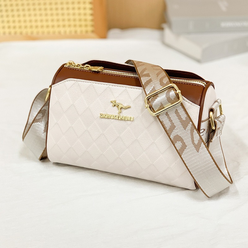 Borsa a tracolla larga da donna con motivo a quadri, stile vintage, modello marsupio, borse all'ingrosso._voghion.com
