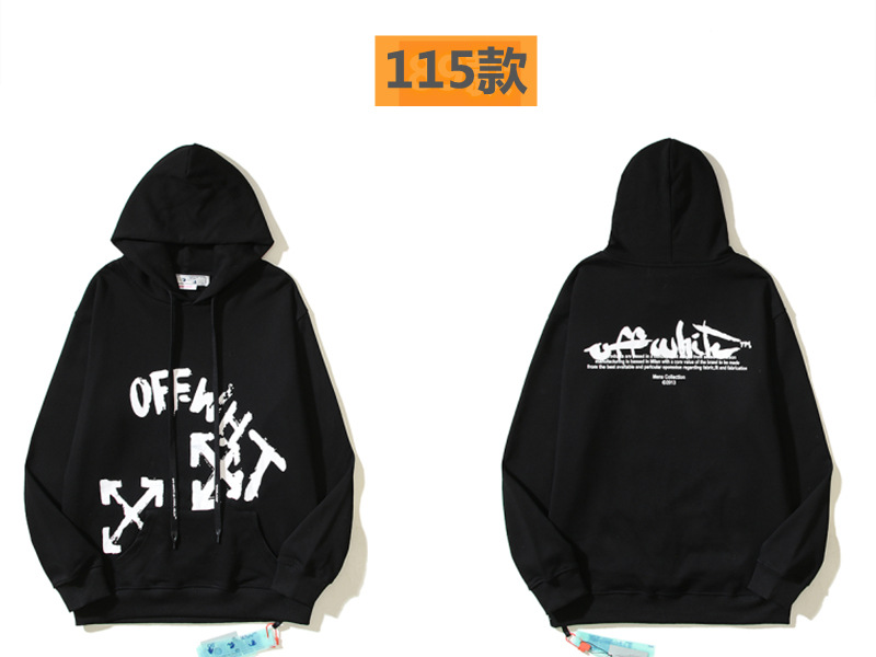 Marca de moda offwhite graffiti religioso pintura al óleo impresión de flecha hombre y mujer suelta OW pareja alta calle hoodie abrigo