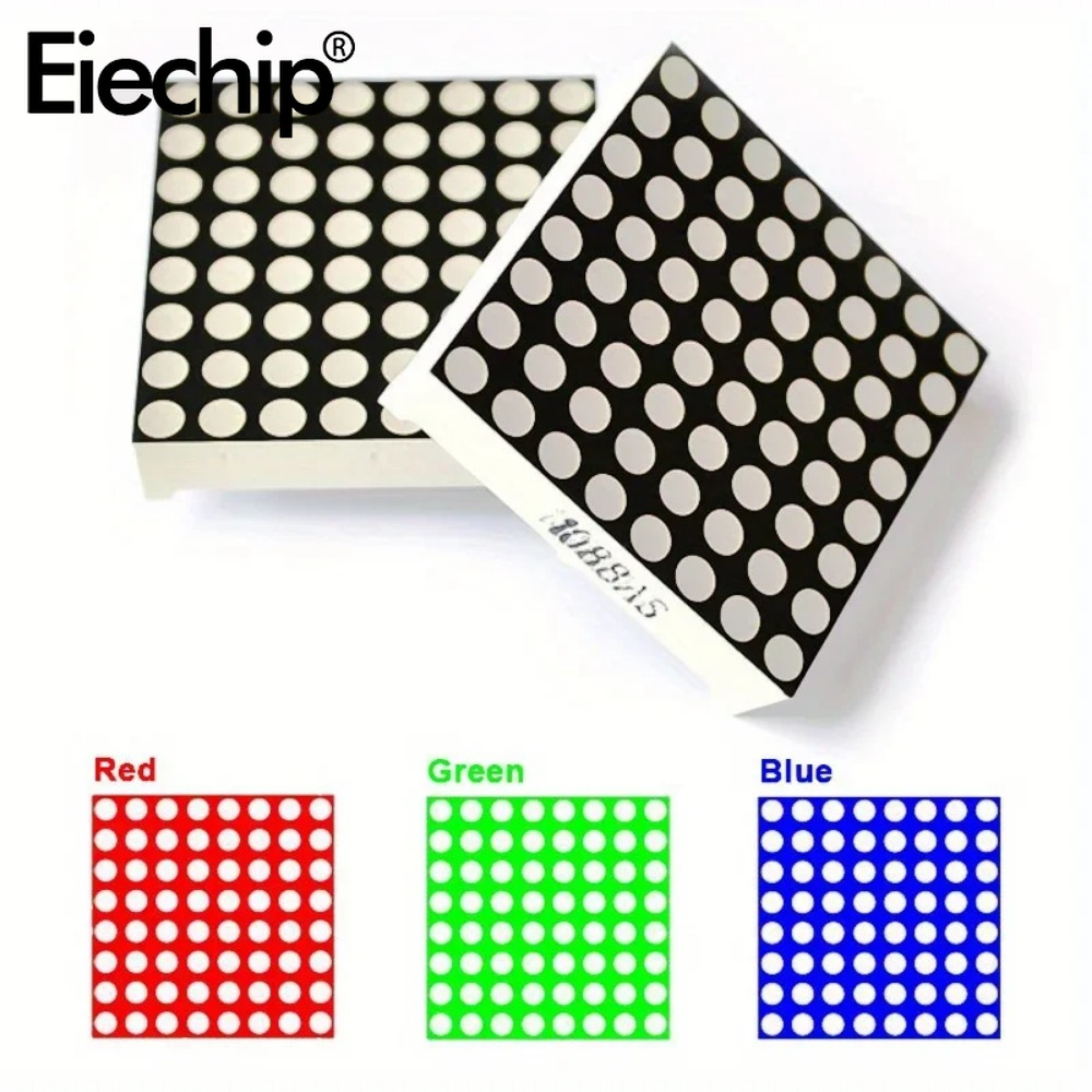 MAX7219专用矩阵LED显示屏数码管3MM8*8共阴极红/蓝/绿光套件1pcs