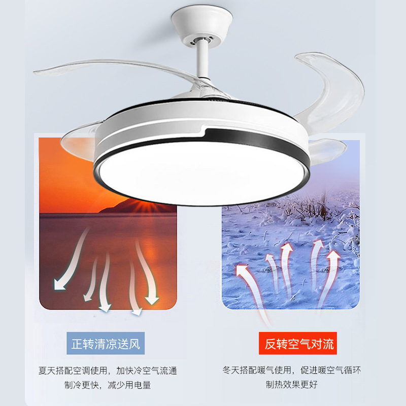 隐形风扇灯家用客厅主灯餐厅现代简约卧室2025新款智能吸顶吊扇灯|undefined