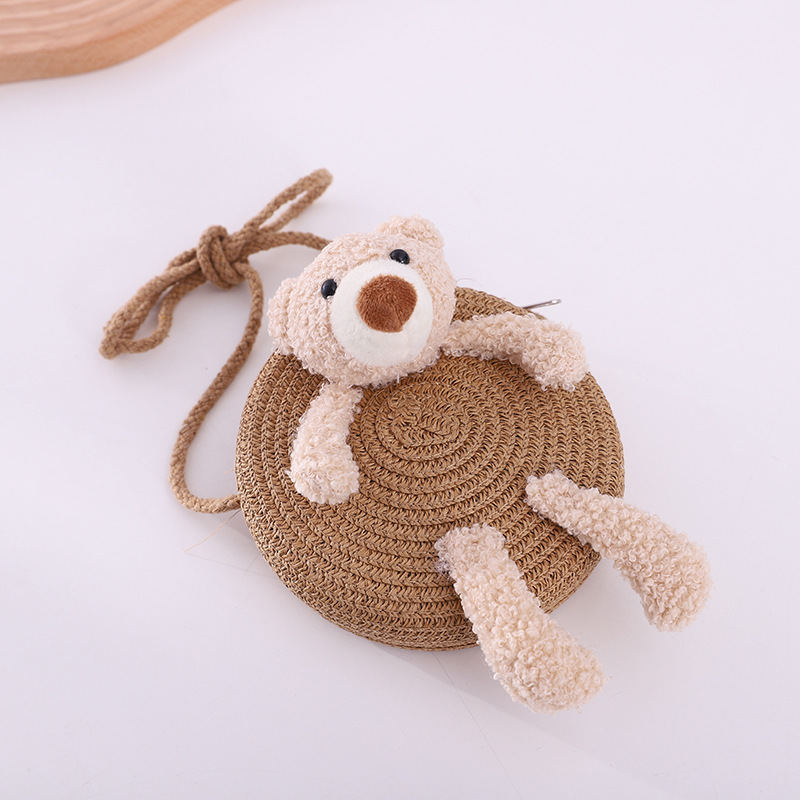 Children's Cute Little Bear Straw Hat Baby Sun Hat Wholesale display picture 4