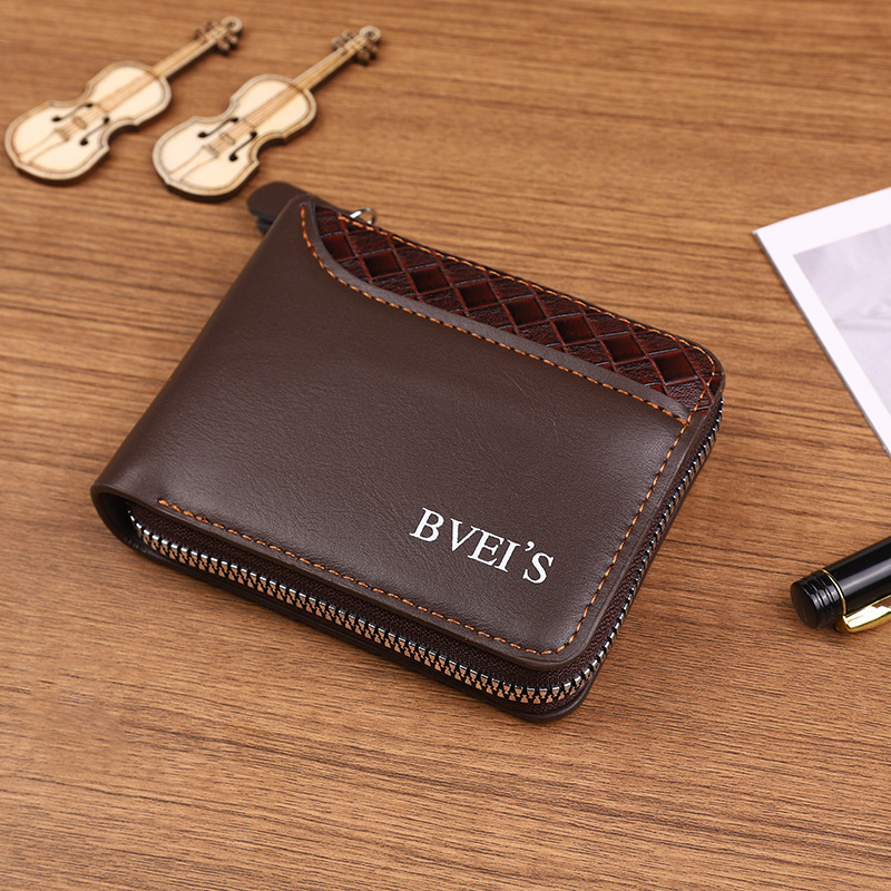 2024 billetera transfronteriza para hombres corta juventud nueva cremallera alta sensación de bolsos de venta rápida explosión fábrica de productos spot