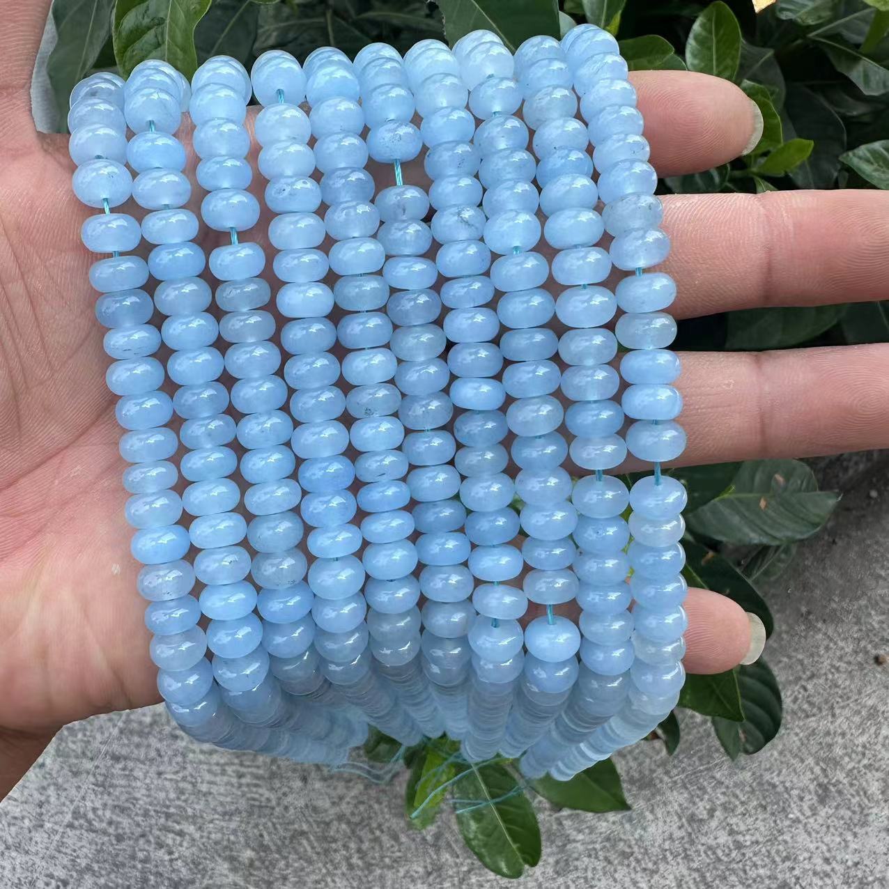 Cross-border abacus beads 5*8mm white stone optimization abacus beads loose beads diy jewelry clothing accessories this finished product separation beads