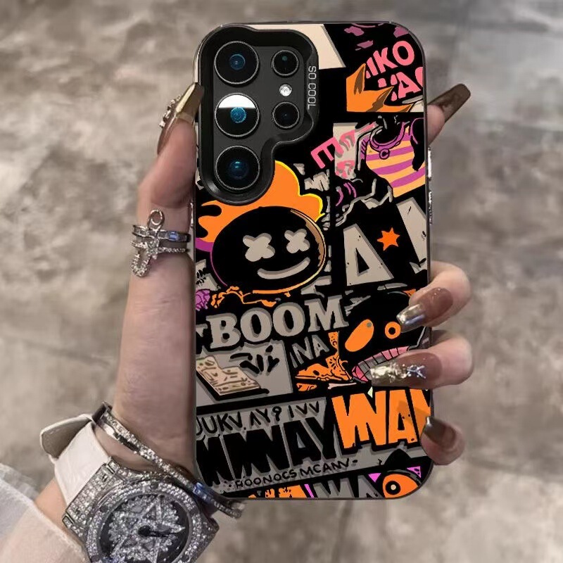Personalized Flame Graffiti Suitable for Samsung Galaxy S25 Mobile Phone Case Samsung S24 Ultra Trendy A56