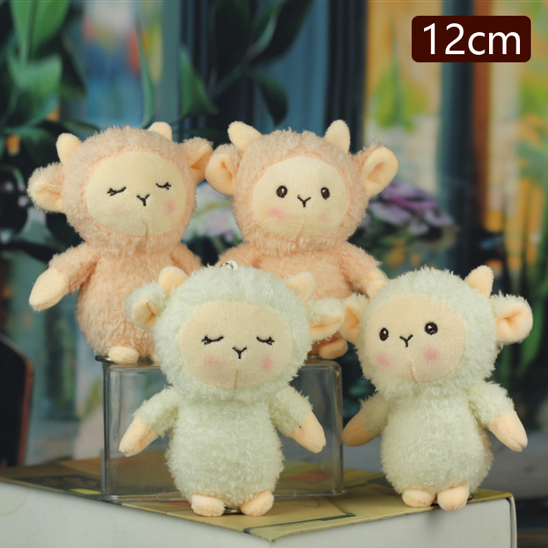 Super lindo Cordero muñeca colgante llavero Mini tamaño pequeño ovejas muñeca Ragdoll niños bolsa adornos image 5