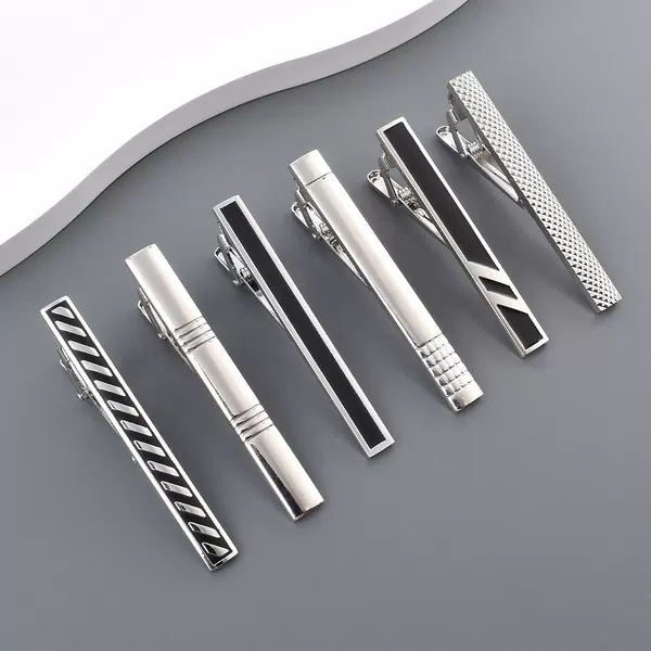 Amazon Cross-Border New Suit Tie Clip Rectangular Painted Copper Tie Clip Business Shirt Clip Ready Stock