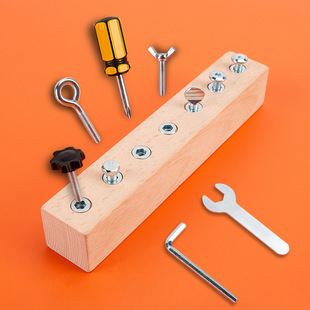[Wooden Material] Montessori Early Education Toys Screw Removal Tools Use Exercise Cognitive Benefit Toys