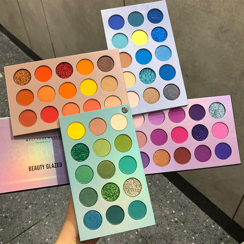 Настоящая Beauty Glazed63 цветовая палетка теней с двойным открытием, студенческая сцена макияжа, цветная палетка теней