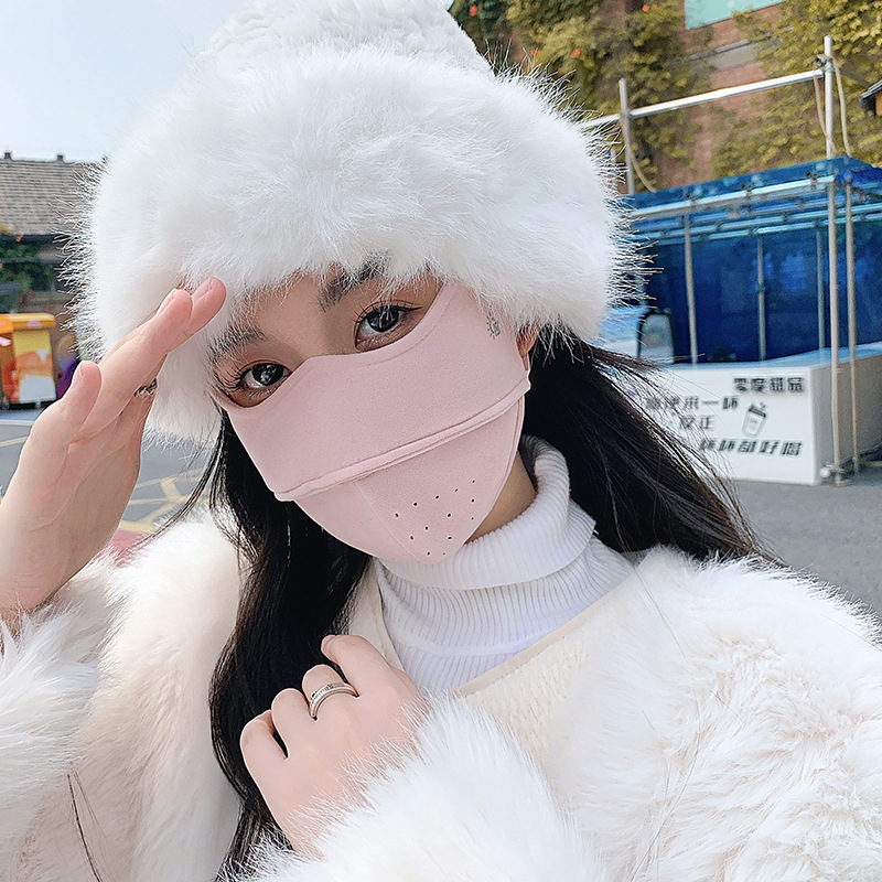 2025秋冬女性用暖かいマスク、5D立体目の保護、ベルベットの柔らかいフィッシュボーン、高見えする防寒サイクリングマスク|undefined