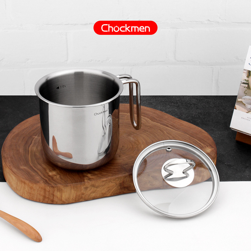 Chockmen Zhuo Deming 18 / 10 Taza de avena de acero de tres capas Taza de mano Taza de cuerpo recto Taza multipropósito Taza de horno electromagnético