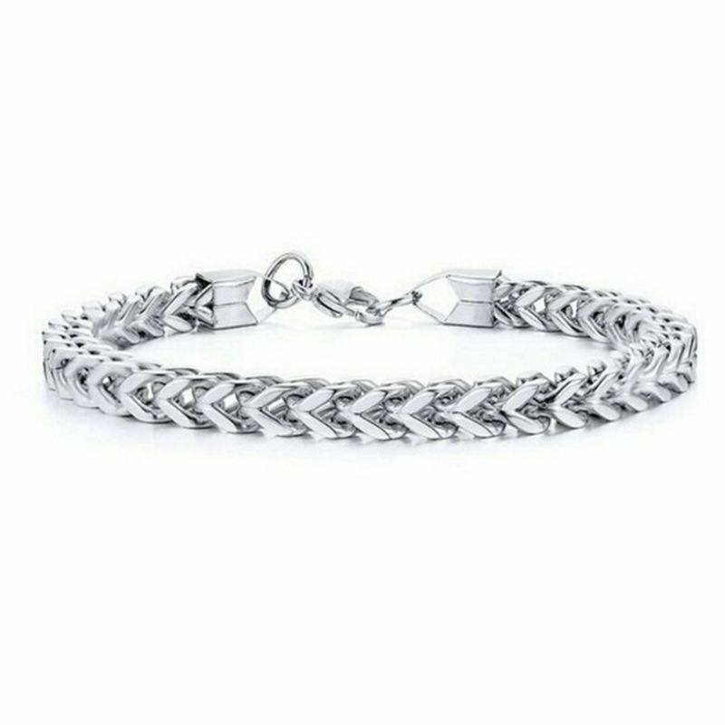 Bracelets Classification Simple Style Geometric Titanium Steel Stoving Varnish Men'S Bracelets Men's Chain Bracelets