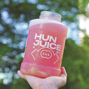 �F؛1000ml����Ͱһ����pet�������¸��{��֭��͸�����χ���Ͱ