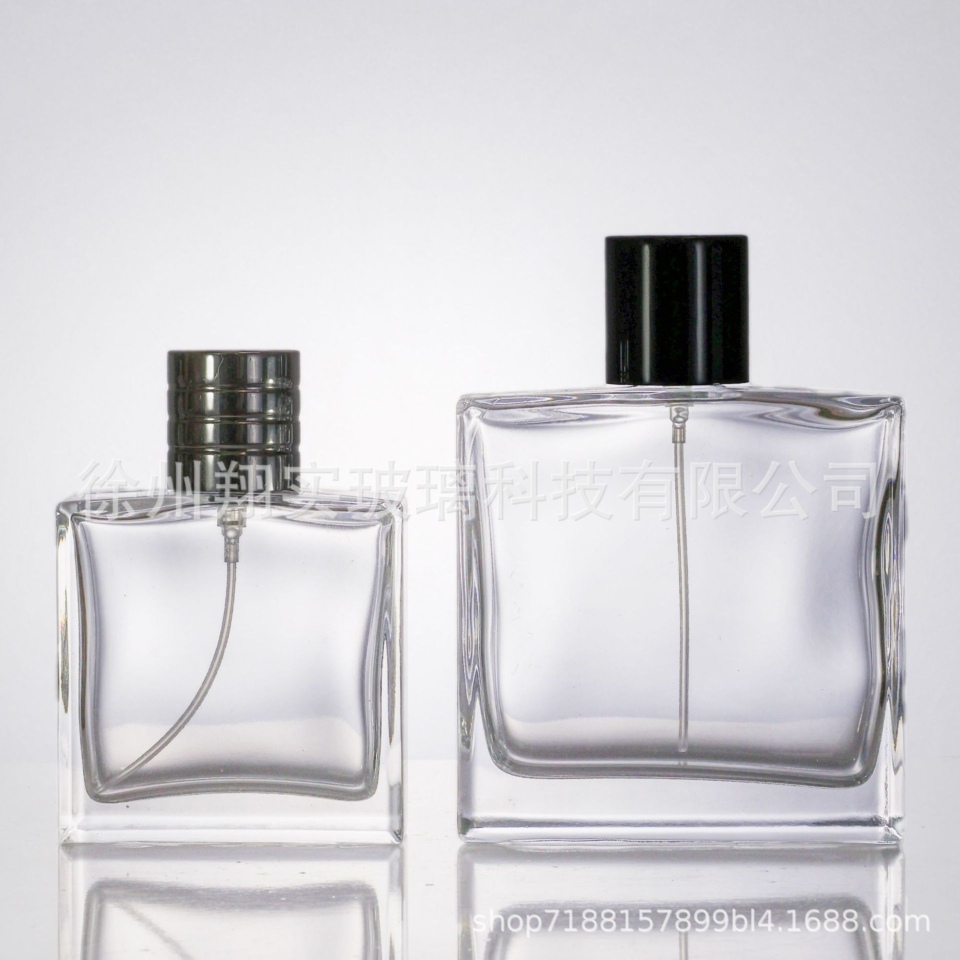 现货批发透明喷雾瓶香水瓶玻璃瓶 50ml分装瓶100ml正方瓶雾化