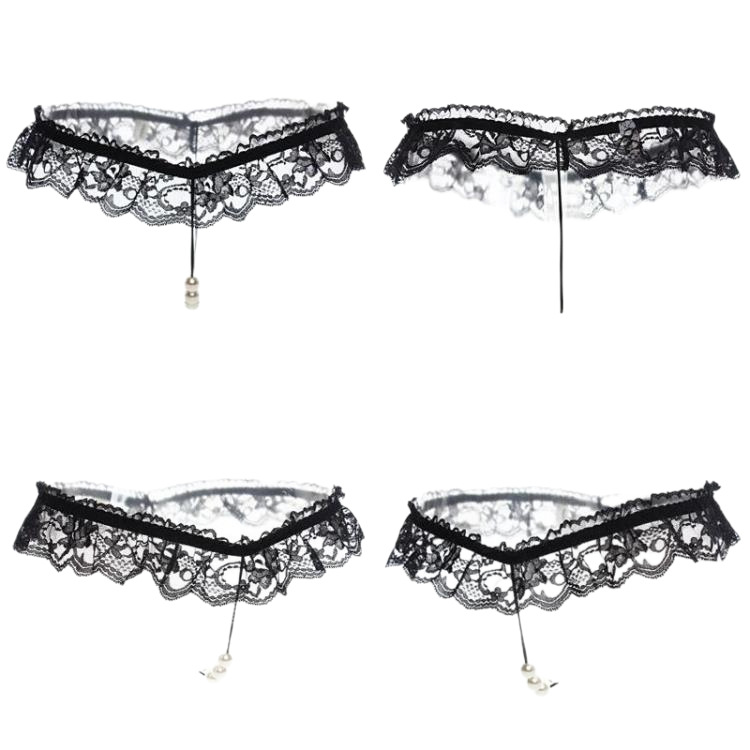 Tangas/bragas de encaje sexy para mujer, bragas con perlas, lencería erótica, bragas con entrepierna abierta para mujer, venta al por mayor de una sola pieza.