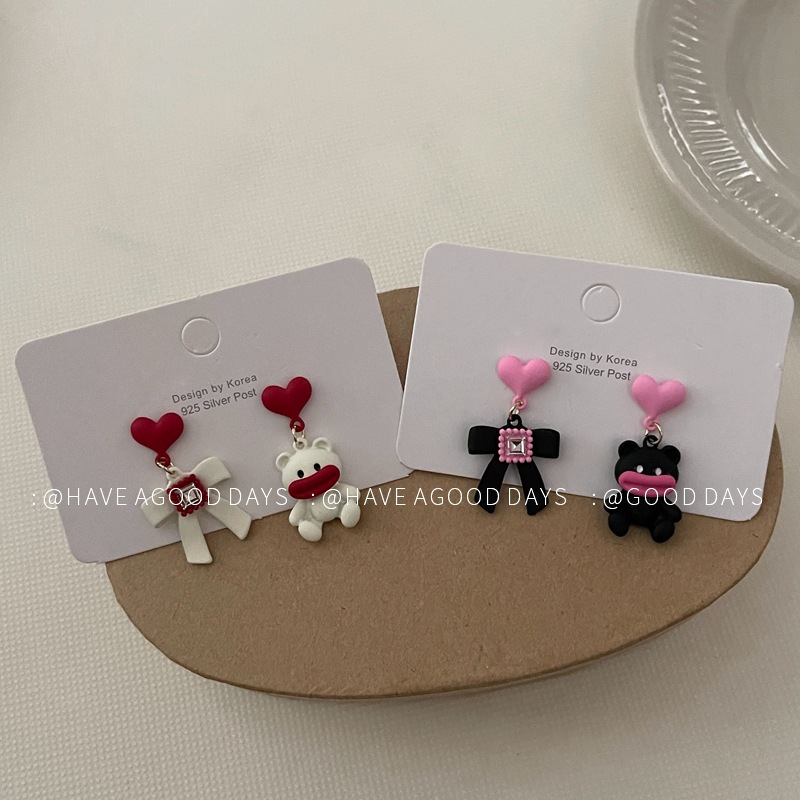 Cartoon small design fashionable trend earrings with bow
