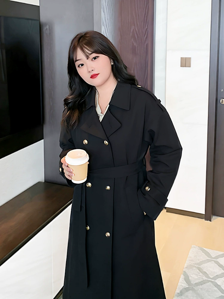 Демисезонное trench coat, модная куртка, плюс сайз, британский стиль