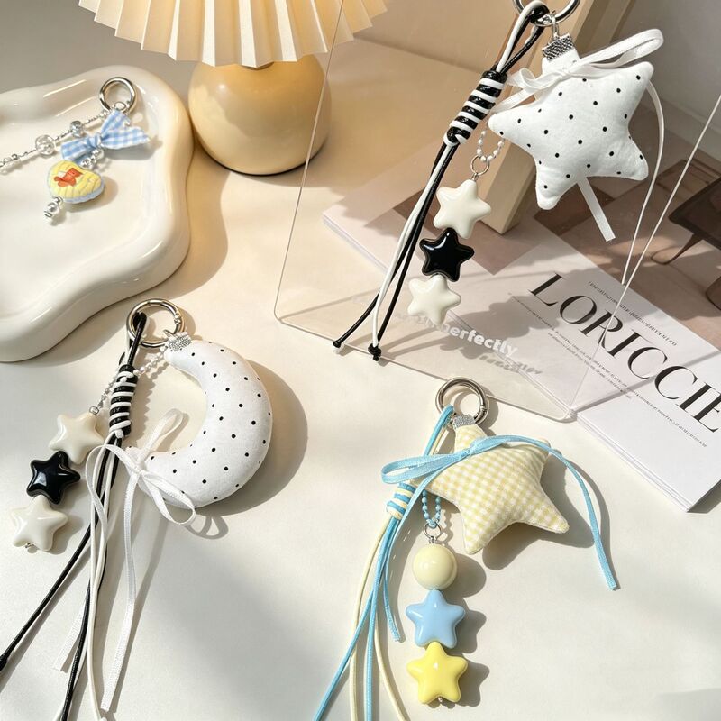 [Original] Simple Five-Pointed Star Miu-Style Bag Charm, Pastoral Style Bag Pendant, Keychain Pendant, Braided Rope Decoration