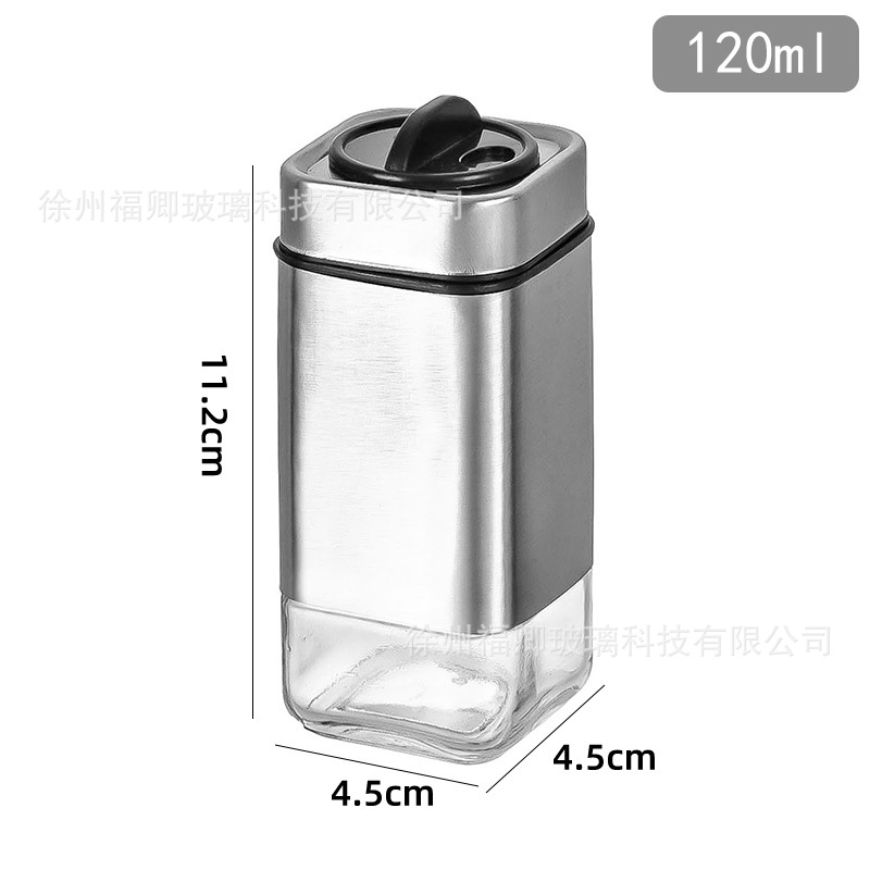 Al por mayor condimento de acero inoxidable botella condimento de especias botella cocina pimienta sal condimento botella condimento caja condimento tarro