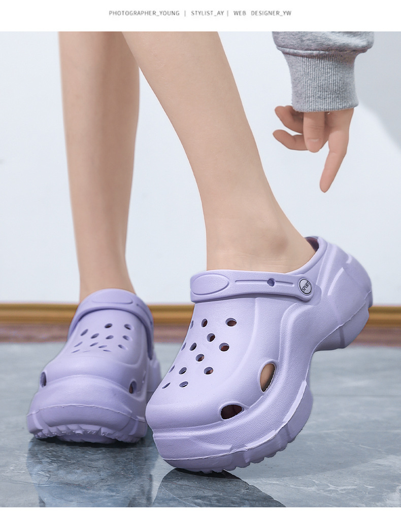 비치슈 하이힐 두꺼운 여성뮬슬리퍼형샌들