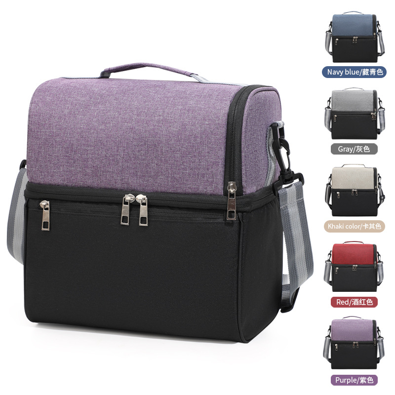 Nueva bolsa de aislamiento de color portátil de doble capa bolsa de almuerzo para llevar al trabajo bolsa de almuerzo bolsa de hielo bolsa de picnic
