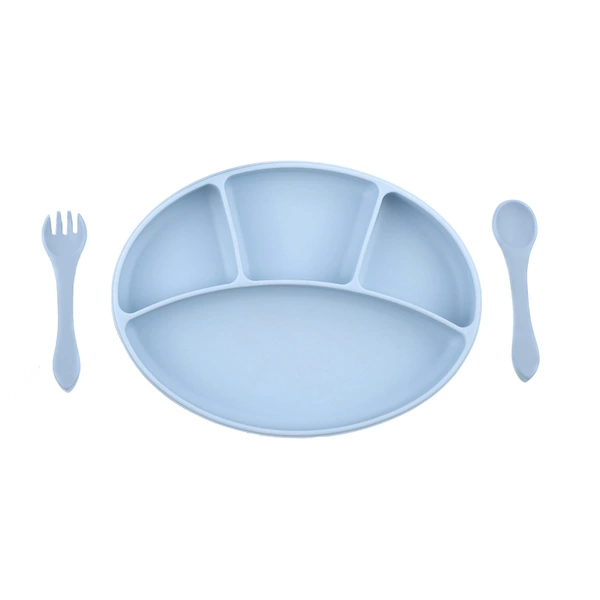 Blue set, dinner plate, fork, spoon, 3 pieces