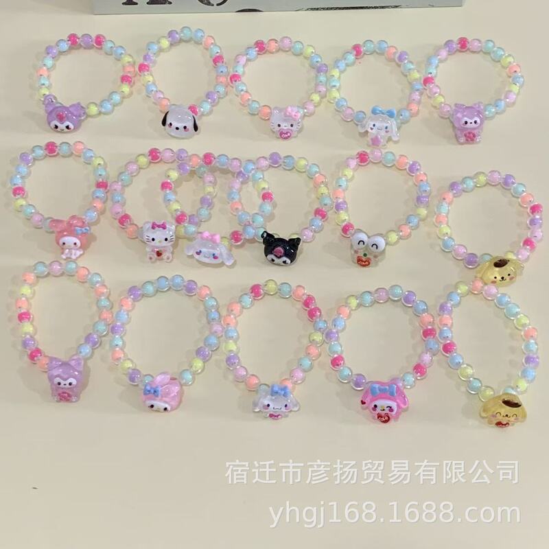 Children's Bracelet Jelly Color Cute Student Little Girl Cartoon Accessories Beaded Jewelry Girls Travel Versatile Style
