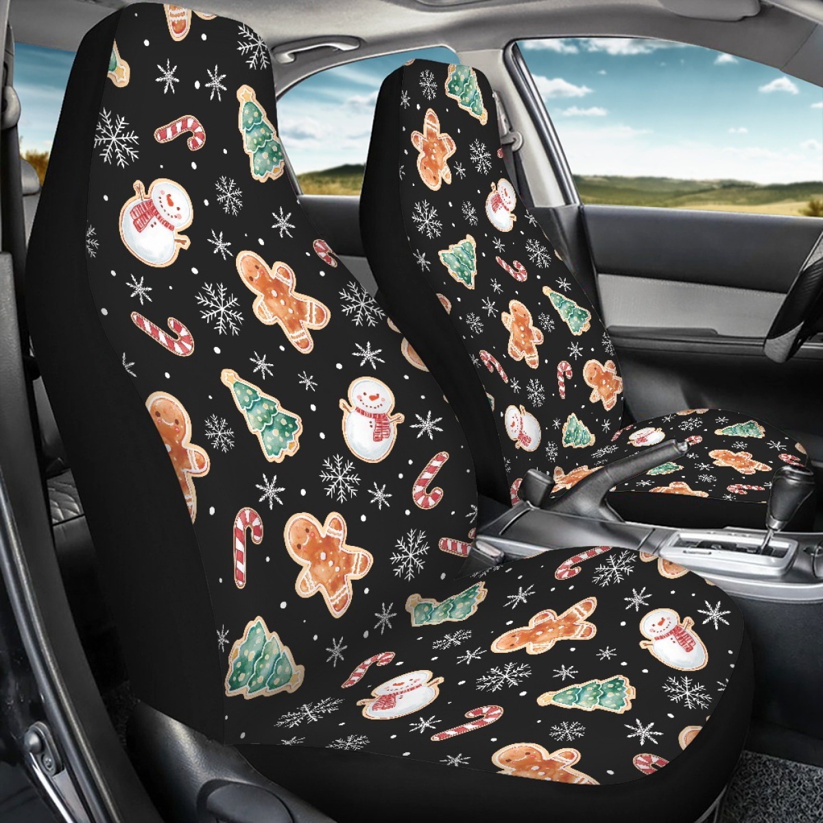 Cross-border Amazon Christmas-themed cat car seat covers, front and rear seat protectors, car interior decorations